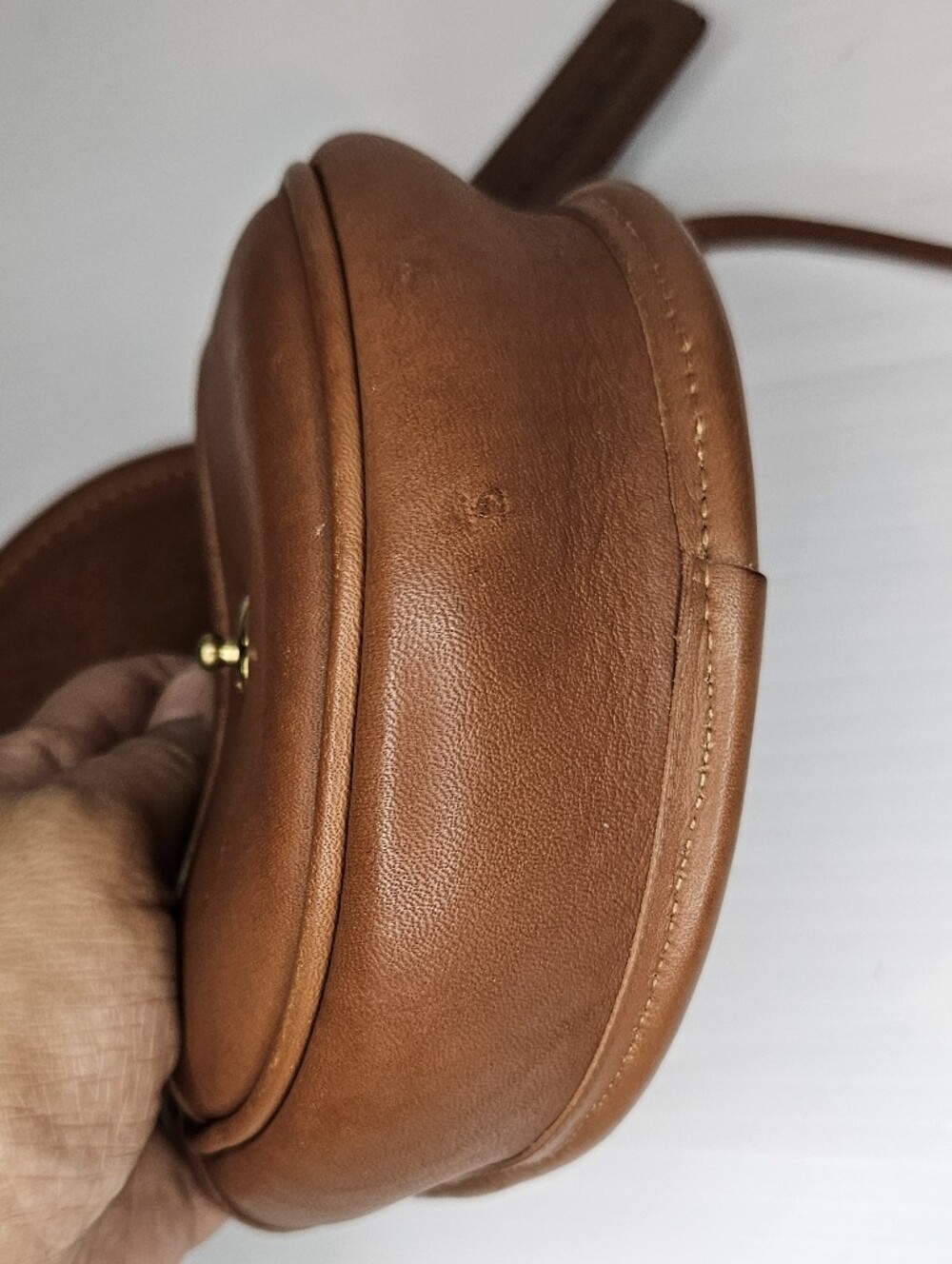 COACH 1990s Leather Mini Belt Bag Crossbody British Tan RARE - Picture 10 of 12